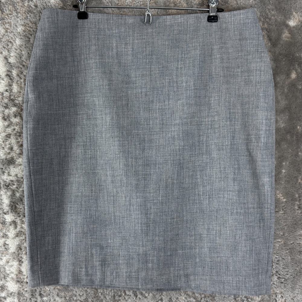 Banana Republic Size 14 Career Preppy Pencil Skirt Gray Zip Lined Casual‎